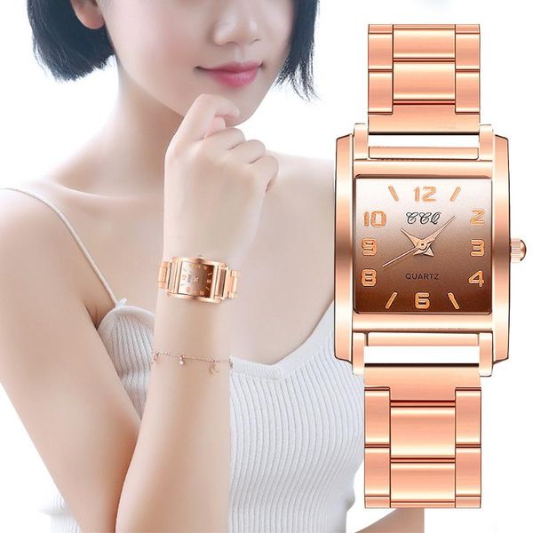wristwatches fashion watch creative square gradient color digital wild alloy steel band casual women's, Slivery;brown
wristwatches fashion watch creative square gradient color digital wild alloy steel band casual women's, Slivery;brown
