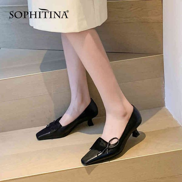 sophitina pumps women casual premium leather slip-on pumps square toe tpr mid heels elegant party job office lady shoes so936 210513, Black
sophitina pumps women casual premium leather slip-on pumps square toe tpr mid heels elegant party job office lady shoes so936 210513, Black