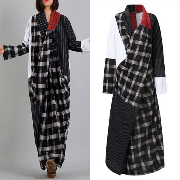 oversized asymmetrical dress spring womens tank sundress casual long sleeve plaid vestidos female v neck patchwork retro robe, White
oversized asymmetrical dress spring womens tank sundress casual long sleeve plaid vestidos female v neck patchwork retro robe, White