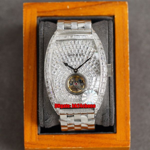 rrf luxury watches cintrée curvex 8880 baguette diamond tourbillon automatic mechanical mens watch pavé diamonds dial stainless steel bracel, Slivery;brown
rrf luxury watches cintrée curvex 8880 baguette diamond tourbillon automatic mechanical mens watch pavé diamonds dial stainless steel bracel, Slivery;brown