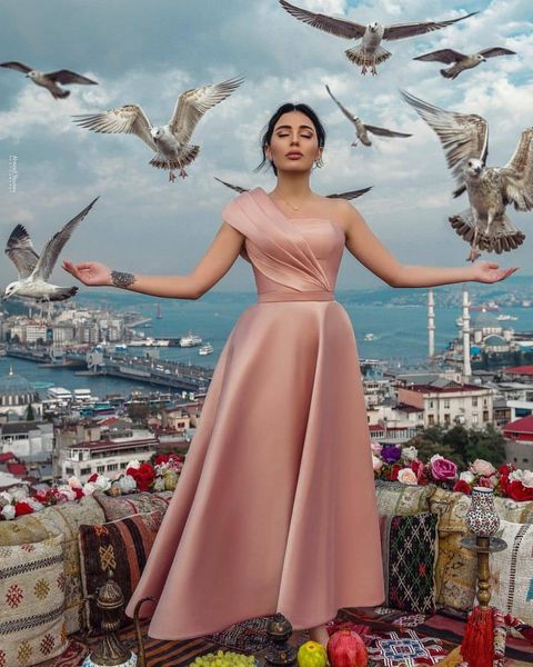 simple arabic nude pink prom dresses 2021 one shoulder satin a-line tea length party dress for graduation evening gowns abendkleider, Black
simple arabic nude pink prom dresses 2021 one shoulder satin a-line tea length party dress for graduation evening gowns abendkleider, Black