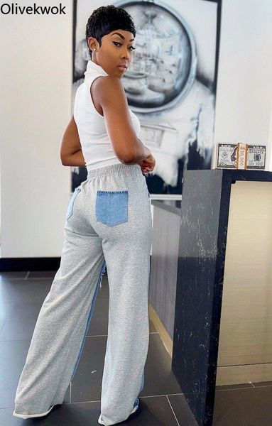 women's jeans olivekwok 2021 summer woman fashion patchwork hollow out stragiht casual pants, Blue
women's jeans olivekwok 2021 summer woman fashion patchwork hollow out stragiht casual pants, Blue