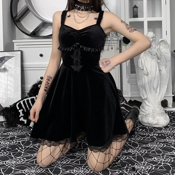 casual dresses lolita gothic lace velvet a-line slip dress retro women sleeveless v neck solid slim fit mini club party outfit, Black;gray
casual dresses lolita gothic lace velvet a-line slip dress retro women sleeveless v neck solid slim fit mini club party outfit, Black;gray