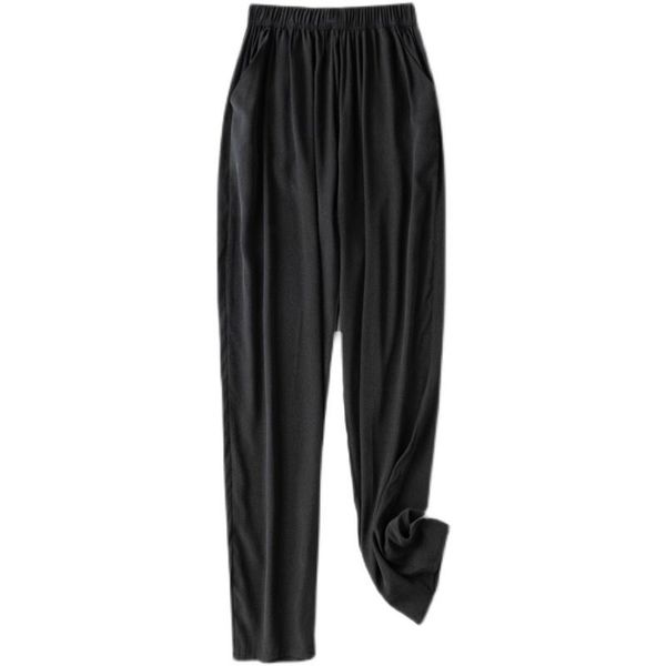 women's pants & capris shuchan black harem full length mid waist office lady summer silk women sweatpants streetwear trousers, Black;white
women's pants & capris shuchan black harem full length mid waist office lady summer silk women sweatpants streetwear trousers, Black;white