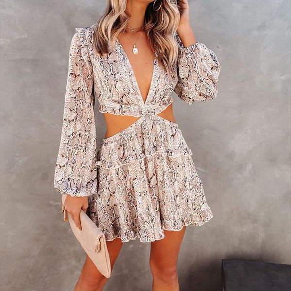 backless lace up spring womens dress long sleeve snake skin print hollow out v neck ruffles casual female vestidos 20, Black;gray
backless lace up spring womens dress long sleeve snake skin print hollow out v neck ruffles casual female vestidos 20, Black;gray