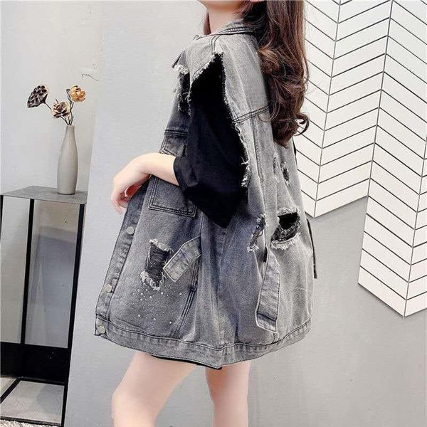 women's vests loose frayed ripped sleeveless denim jackets female oversize vintage waistcoat for women streetwear spring vest coat muje, Black;white
women's vests loose frayed ripped sleeveless denim jackets female oversize vintage waistcoat for women streetwear spring vest coat muje, Black;white