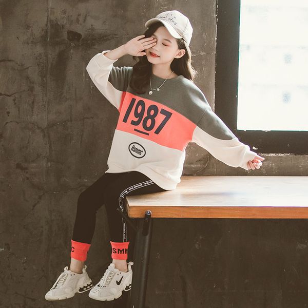 girls clothing sweatshirt + leggings costume for girls patchwork teenage clothes for girls side striped kids clothing, White
girls clothing sweatshirt + leggings costume for girls patchwork teenage clothes for girls side striped kids clothing, White