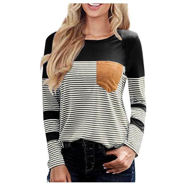 women's blouses & shirts casual o-neck loose blouse collision stripes splicing long-sleeved for women plus size clothing mujer, White
women's blouses & shirts casual o-neck loose blouse collision stripes splicing long-sleeved for women plus size clothing mujer, White