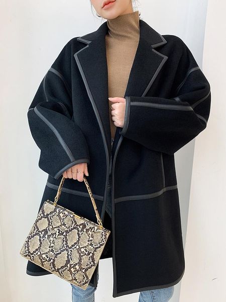 women's wool & blends double sided cashmere coat medium length black autumn and winter profile thickened high-end loose large
women's wool & blends double sided cashmere coat medium length black autumn and winter profile thickened high-end loose large