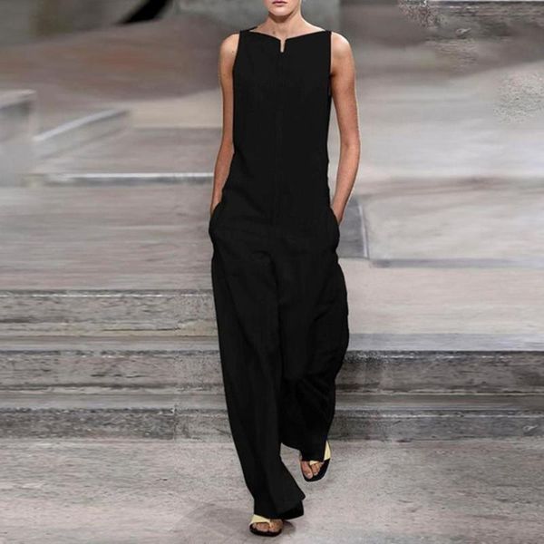 women's jumpsuits & rompers sleeveless wide leg jumpsuit romper white slash neck loose women 2021 summer streetwear overalls woman xl, Black;white
women's jumpsuits & rompers sleeveless wide leg jumpsuit romper white slash neck loose women 2021 summer streetwear overalls woman xl, Black;white