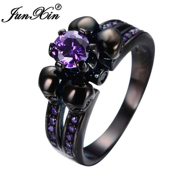 wedding rings junxin 2021 latest fashion purple skull ring black gold filled vintage jewelry for men and women bijoux rb0331, Slivery;golden 
wedding rings junxin 2021 latest fashion purple skull ring black gold filled vintage jewelry for men and women bijoux rb0331, Slivery;golden