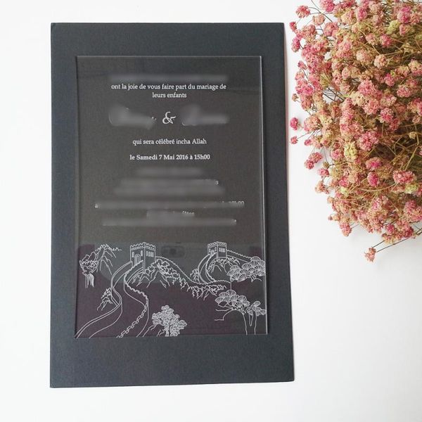 greeting cards sample order for 5*7inch great wall elements rectangle shape clear acrylic wedding invitation card
greeting cards sample order for 5*7inch great wall elements rectangle shape clear acrylic wedding invitation card