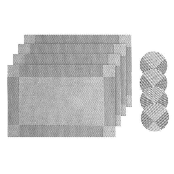 mats & pads 8 pcs placemats pvc heat resistant non-slip woven washable for kitchen dining table 45 x 30cm
mats & pads 8 pcs placemats pvc heat resistant non-slip woven washable for kitchen dining table 45 x 30cm