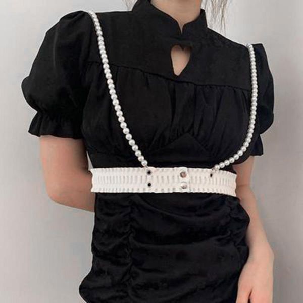 belts women belt imitation pearls elasticity soft wear-resistant all match waist for dress, Black;brown
belts women belt imitation pearls elasticity soft wear-resistant all match waist for dress, Black;brown