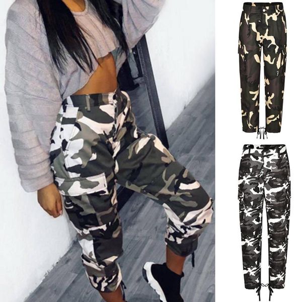 women's pants & capris stylish womens camo cargo trousers streetwear ladies high waisted casual military army combat camouflage, Black;white
women's pants & capris stylish womens camo cargo trousers streetwear ladies high waisted casual military army combat camouflage, Black;white