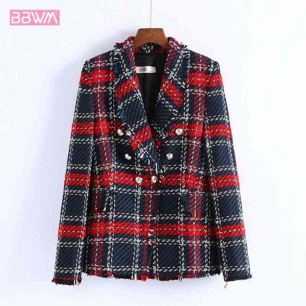 small incense style pattern printed suit collar tweed chic female jacket long sleeve tweed plaid is sweet women's coat 210507, Black;brown
small incense style pattern printed suit collar tweed chic female jacket long sleeve tweed plaid is sweet women's coat 210507, Black;brown