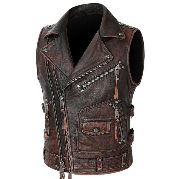men's vests mens vintage heavy real leather motorcycle biker vest lapel zipper cowhide genuine sleeveless jacket brown black, Black;white
men's vests mens vintage heavy real leather motorcycle biker vest lapel zipper cowhide genuine sleeveless jacket brown black, Black;white