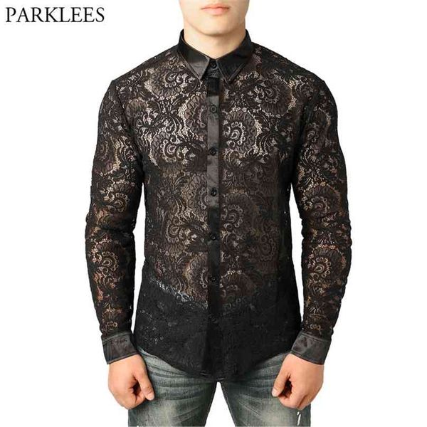 men's mesh see through fishnet clubwear shirts slim fit long sleeve lace shirt men party event prom transparent chemise 2xl 210626, White;black
men's mesh see through fishnet clubwear shirts slim fit long sleeve lace shirt men party event prom transparent chemise 2xl 210626, White;black
