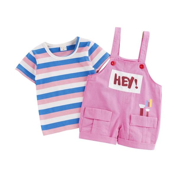 summer toddler girls clothes set short sleeve striped t-shirt + suspender shorts 2pcs outfits suits children clothing sets, White
summer toddler girls clothes set short sleeve striped t-shirt + suspender shorts 2pcs outfits suits children clothing sets, White