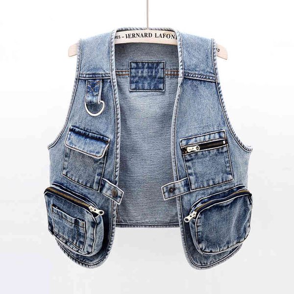 jacket korean fashion waistcoat women denim summer casual big pocket sleeveless jacket coat female plus size slim short jeans vest, Black;brown
jacket korean fashion waistcoat women denim summer casual big pocket sleeveless jacket coat female plus size slim short jeans vest, Black;brown