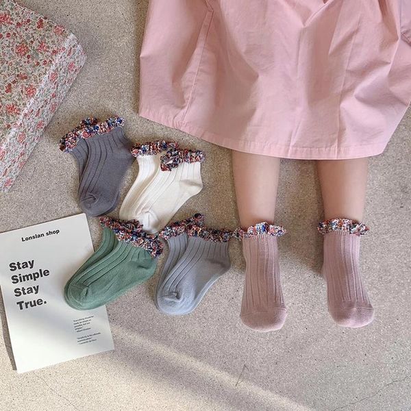 arrivals spring baby girls combed cotton small floral cloth trim lace socks kids double pleated child, Pink;yellow
arrivals spring baby girls combed cotton small floral cloth trim lace socks kids double pleated child, Pink;yellow