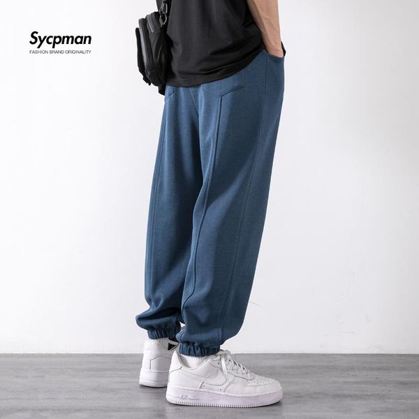 men's pants summer ultra thin casual loose and breathable trend leggings show drooping sports, Black
men's pants summer ultra thin casual loose and breathable trend leggings show drooping sports, Black