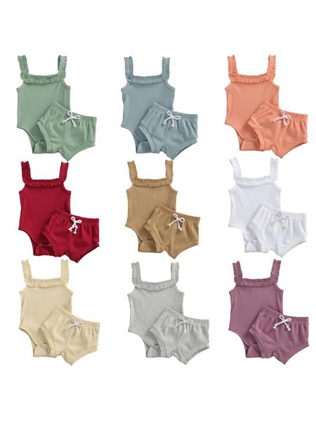 clothing sets 0-24m born baby girls casual solid color clothes sleeveless ribbed romper + pants 2pcs summer short, White
clothing sets 0-24m born baby girls casual solid color clothes sleeveless ribbed romper + pants 2pcs summer short, White