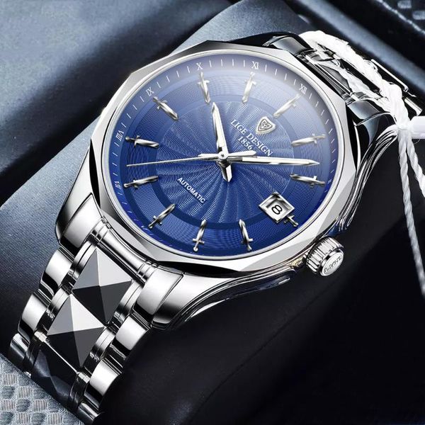 brand lige men automatic mechanical watch man waterproof tungsten steel strap sapphire mirror watches gift male wristwatches, Slivery;brown
brand lige men automatic mechanical watch man waterproof tungsten steel strap sapphire mirror watches gift male wristwatches, Slivery;brown