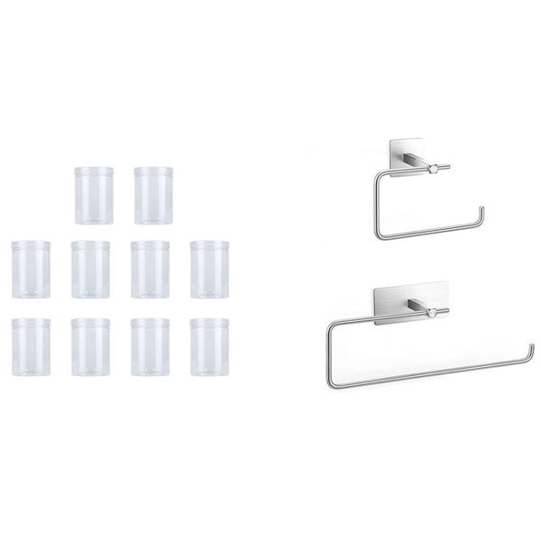 toilet paper holders 10pcs 500ml jar sealed transparent plastic kitchen can with 2pcs wall mount adhesive towel holder
toilet paper holders 10pcs 500ml jar sealed transparent plastic kitchen can with 2pcs wall mount adhesive towel holder