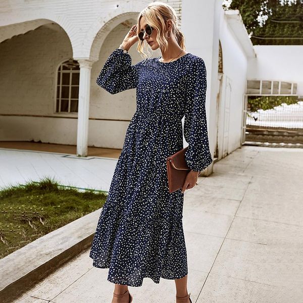 casual dresses women's maxi dress autumn winter elegant long for women boho polka dot o neck sleeve high waist woman clothing, Black;gray
casual dresses women's maxi dress autumn winter elegant long for women boho polka dot o neck sleeve high waist woman clothing, Black;gray