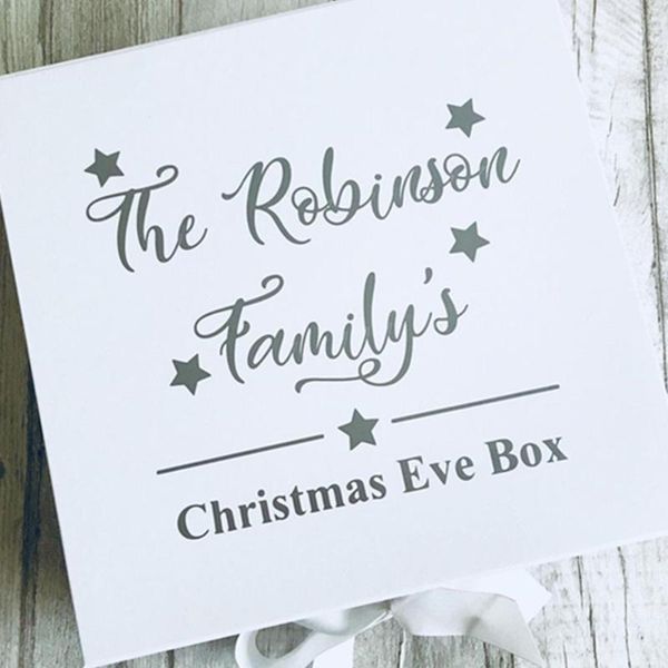 gift wrap personalised family white christmas eve box, star design, present cutom keepsake festive season celebrate
gift wrap personalised family white christmas eve box, star design, present cutom keepsake festive season celebrate