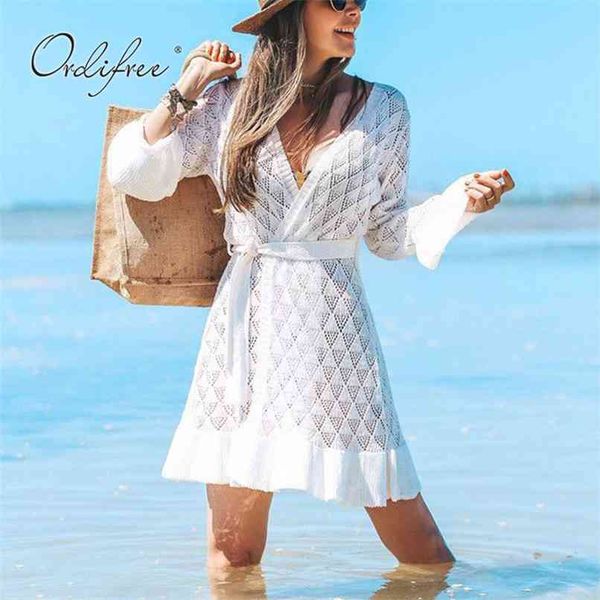 summer women white mini dress long sleeve hollow out knitted short tunic beach 210513, Black;gray
summer women white mini dress long sleeve hollow out knitted short tunic beach 210513, Black;gray