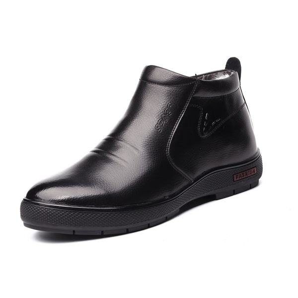 genuine leather wool warm men boots autumn winter ankle snow boots fashion casual footwear men shoes, Black
genuine leather wool warm men boots autumn winter ankle snow boots fashion casual footwear men shoes, Black