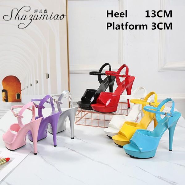catwalk summer 13cm women's shoes thin heels patent leather platform super high heel nightclub sandals pole dancing, Black
catwalk summer 13cm women's shoes thin heels patent leather platform super high heel nightclub sandals pole dancing, Black