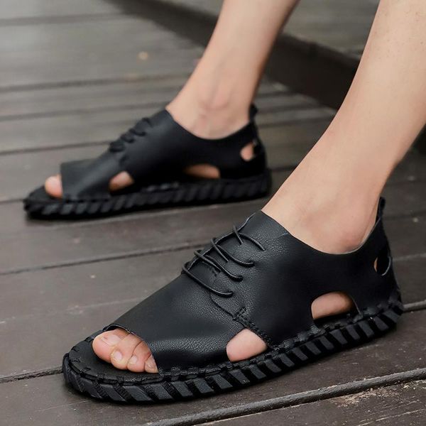 sandals 2021summer casual men shoes soft light man leather breathable non-slip sandalet lace-up tenis masculino sandalias hombre, Black
sandals 2021summer casual men shoes soft light man leather breathable non-slip sandalet lace-up tenis masculino sandalias hombre, Black