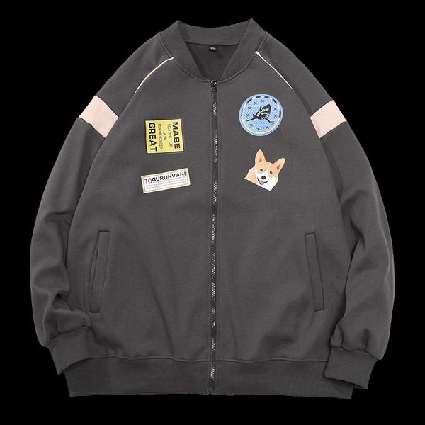 men's jackets jacket 2021 vintage baseball patches embroidery oversized loose style zipper pocket streetwear coat men women clothing, Black;brown
men's jackets jacket 2021 vintage baseball patches embroidery oversized loose style zipper pocket streetwear coat men women clothing, Black;brown