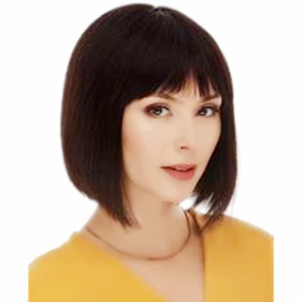 short straight bob wigs for women black human hair machine made wig with bangs, Black;brown
short straight bob wigs for women black human hair machine made wig with bangs, Black;brown
