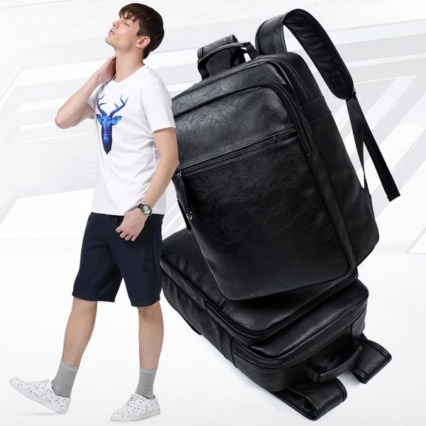 backpack 2021 fashion men backpacks pu leather male korean student boy business lapschool book bag 15 inch
backpack 2021 fashion men backpacks pu leather male korean student boy business lapschool book bag 15 inch