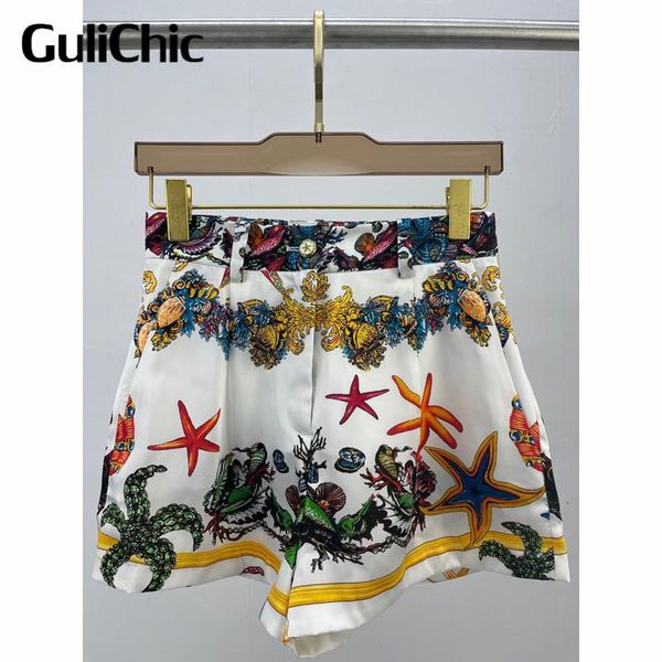 women's shorts 6.17 high end quality casual fashion starfish shell print waist women, White;black
women's shorts 6.17 high end quality casual fashion starfish shell print waist women, White;black