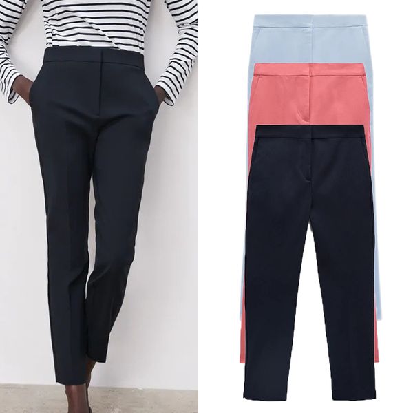 za spring autumn pants women ankle-length paddy trouser high waist straight pantalon female fashion pant zipper three colors 210422, Black;white
za spring autumn pants women ankle-length paddy trouser high waist straight pantalon female fashion pant zipper three colors 210422, Black;white
