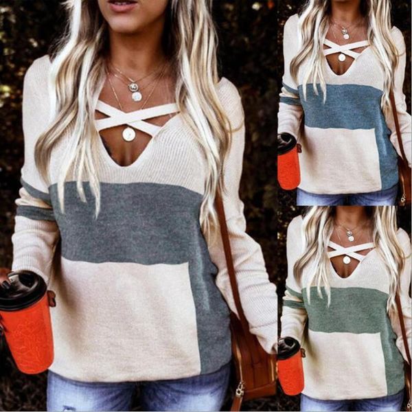 women's sweaters elegant criss-cross patchwork pullovers women 2021 autumn winter long sleeve v-neck knitted, White;black
women's sweaters elegant criss-cross patchwork pullovers women 2021 autumn winter long sleeve v-neck knitted, White;black