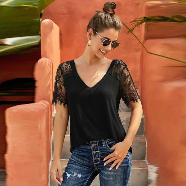 deep v-neck t-shirt female summer bud silk printing short sleeve blous 2021 women fashion clothing women's, White
deep v-neck t-shirt female summer bud silk printing short sleeve blous 2021 women fashion clothing women's, White