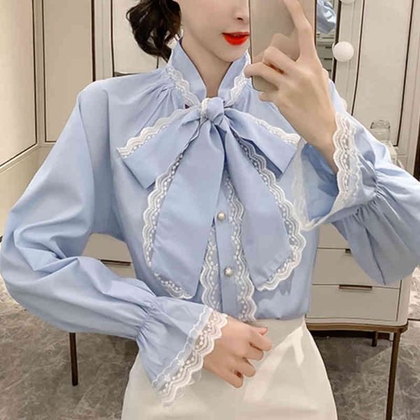 nomikuma elegant long sleeve blouse women arrival lace patchwork bow tie collar korean shirts single breasted blusas 210514, White
nomikuma elegant long sleeve blouse women arrival lace patchwork bow tie collar korean shirts single breasted blusas 210514, White