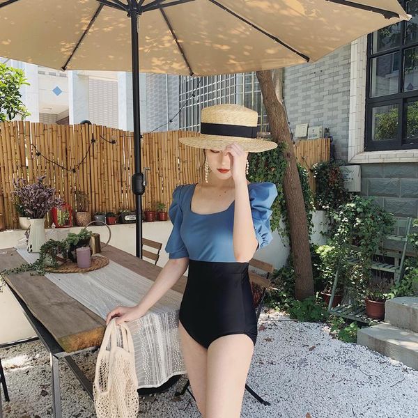one-piece suits 2021 korea royal blue black color block short sleeve one piece swimsuit women puff monokini swimwear bathing
one-piece suits 2021 korea royal blue black color block short sleeve one piece swimsuit women puff monokini swimwear bathing