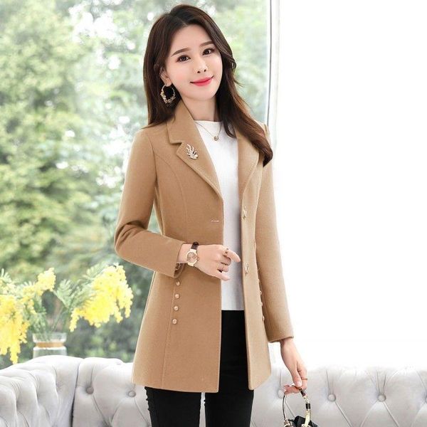 women's wool & blends woolen coat jacket cashmere large sizes single breasted thicken warm office short outerwear female, Black
women's wool & blends woolen coat jacket cashmere large sizes single breasted thicken warm office short outerwear female, Black