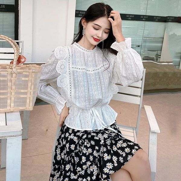 hollow out crochet white shirt women pullover elastic waist skirt hem ruffles lace kawaii chemise femme blusa mujer women's blouses & s
hollow out crochet white shirt women pullover elastic waist skirt hem ruffles lace kawaii chemise femme blusa mujer women's blouses & s