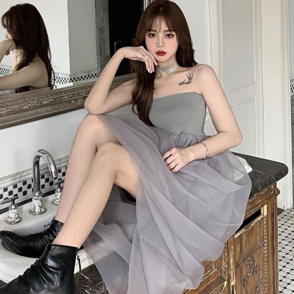 casual dresses make firm offers gray strapless dress with veil female design feeling net, Black;gray
casual dresses make firm offers gray strapless dress with veil female design feeling net, Black;gray