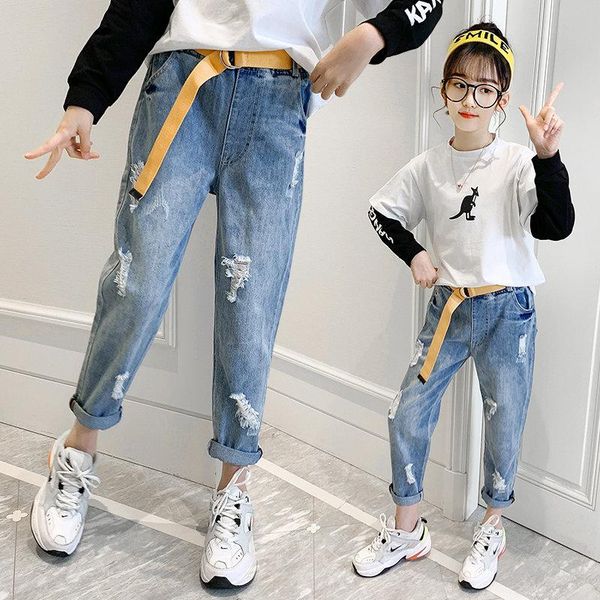 fashion children's ripped jeans for girls kids casual denim trousers with belt teen girl pants age 4 5 7 9 11 13 years, Blue
fashion children's ripped jeans for girls kids casual denim trousers with belt teen girl pants age 4 5 7 9 11 13 years, Blue