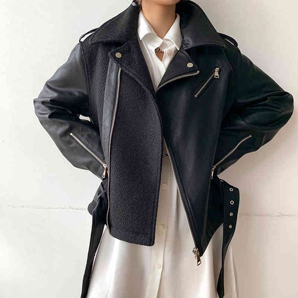 leather mode faux leaux thermotocicleta vintage female jacket wool shredded black white ladies'jackets outerwear
leather mode faux leaux thermotocicleta vintage female jacket wool shredded black white ladies'jackets outerwear