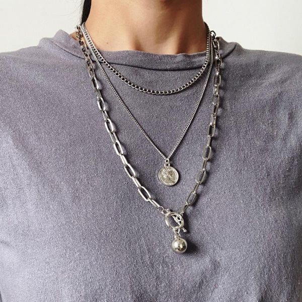 chains hip hop multilayer king avatar pendant necklace for women men ot round ball charms necklaces jewelry gifts, Silver
chains hip hop multilayer king avatar pendant necklace for women men ot round ball charms necklaces jewelry gifts, Silver